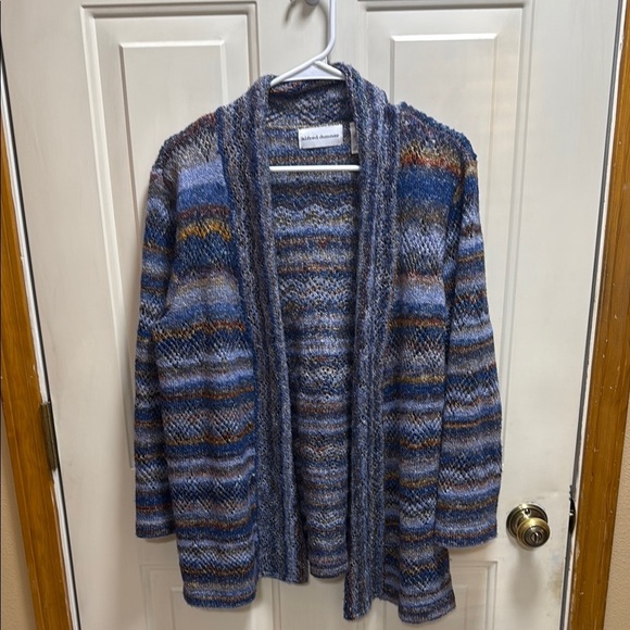 Alfred Dunner Multicolor Fall Colors Striped Knit Open Cardigan size S - Picture 1 of 6